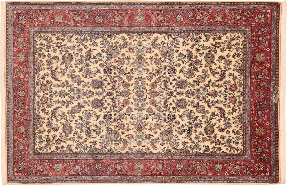 Hand-knotted Rafsanjan rug, 301 × 201 cm — RUGSOCIETE Hamburg Speicherstadt