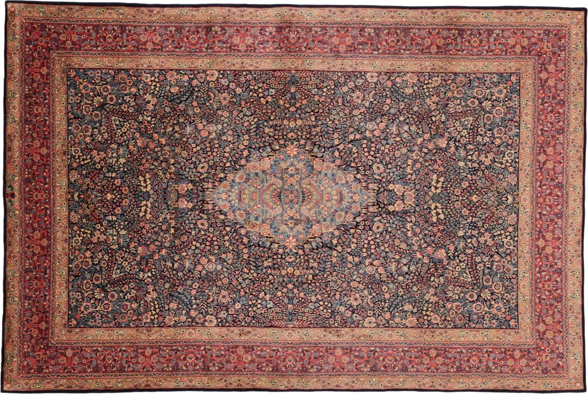 Hand-knotted Rafsanjan rug, 295 × 197 cm — RUGSOCIETE Hamburg Speicherstadt