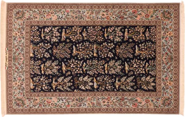 Hand-knotted Isfahan, 212 × 136 cm
