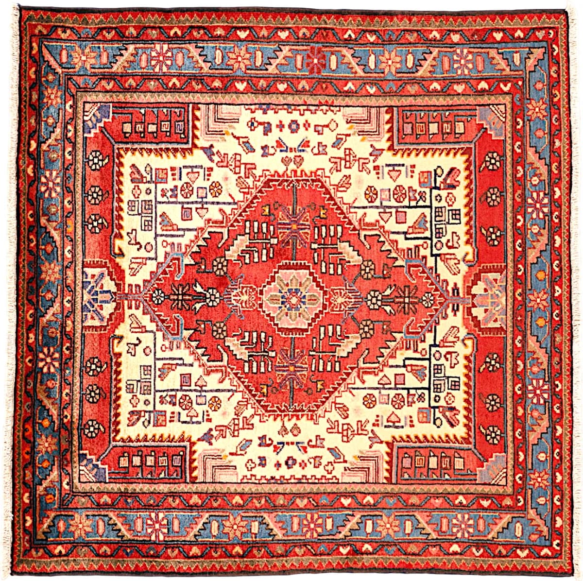 Hand-knotted Beghardeh rug, 136 × 134 cm — RUGSOCIETE Hamburg Speicherstadt