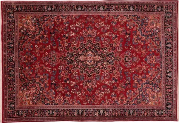 Hand-knotted Moud Dorokhsh rug, 312 × 216 cm — RUGSOCIETE Hamburg