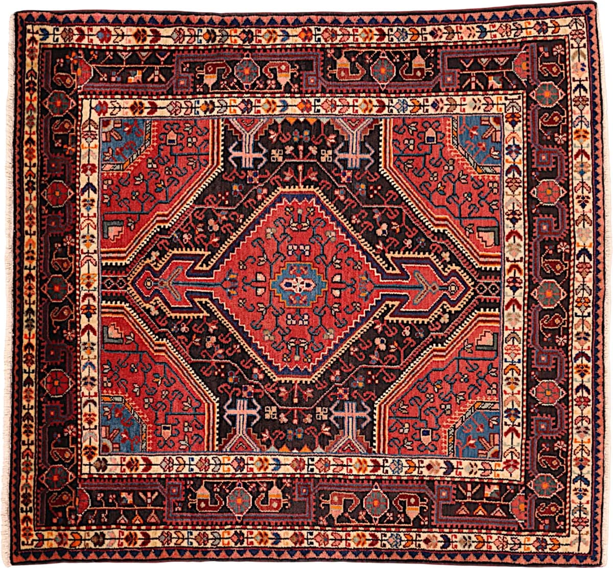Hand-knotted Tuyserkan rug, 140 × 131 cm — RUGSOCIETE Hamburg