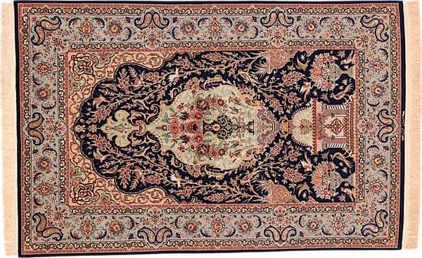Hand-knotted Isfahan, 222 × 144 cm